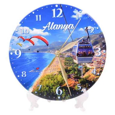 Alanya Themed Ceramic Wall Clock 20 Cm - 6