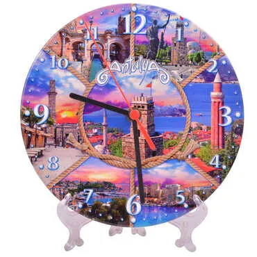 Toptan Antalya Temalı Seramik Saat 20 cm - 4