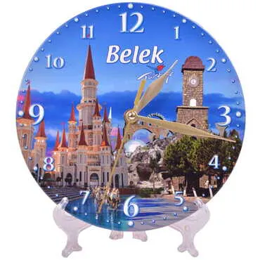 Toptan Belek Temalı 20 Cm.serami̇k Saat Parlak  - 4