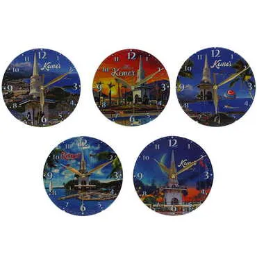 Kemer Themed Ceramic Wall Clock 20 Cm - 2
