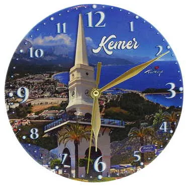 Kemer Themed Ceramic Wall Clock 20 Cm - 5