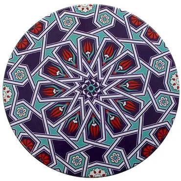 Tile Pattern Themed Customised Metal Tin Coaster 90 mm - 4