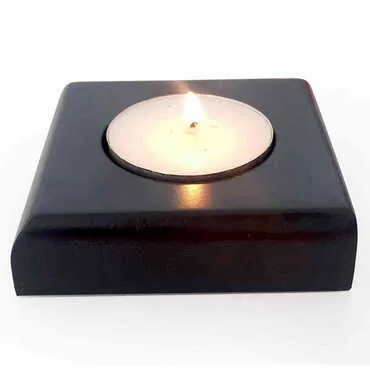 Wooden Tealight Candle Holder 7X7 Cm - 4