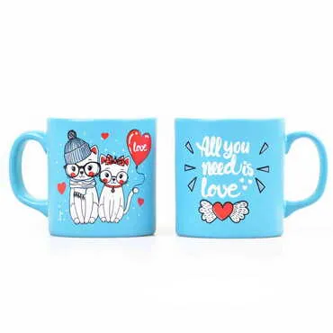 Toptan Kedi Temalı Seramik Renkli Kupa - 6