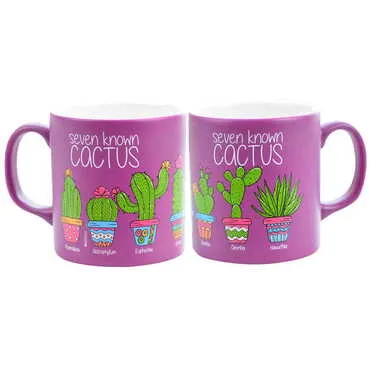 Toptan Kaktüs Temalı Seramik Renkli Kupa - 6
