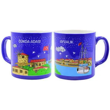 Ayvalik Region Themed Customised Serigraphy Printed Ceramic Mug 82x90 mm - 30