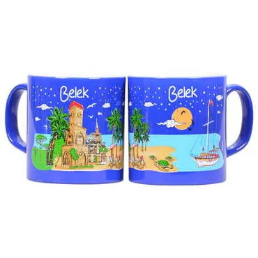 Toptan Belek Temalı Seramik Renkli Baskılı Kupa 82x90 mm - 6