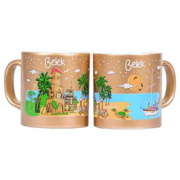 Toptan Belek Temalı Seramik Renkli Baskılı Kupa 82x90 mm - 9