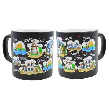 Cesme Region Themed Customised Serigraphy Printed Ceramic Mug 82x90 mm - 5