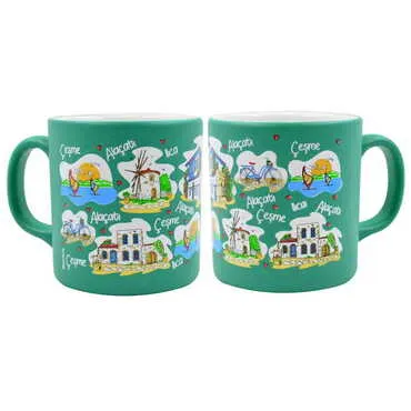 Cesme Region Themed Customised Serigraphy Printed Ceramic Mug 82x90 mm - 7
