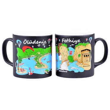Fethiye Region Themed Customised Serigraphy Printed Ceramic Mug 82x90 mm - 5
