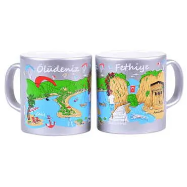 Fethiye Region Themed Customised Serigraphy Printed Ceramic Mug 82x90 mm - 9