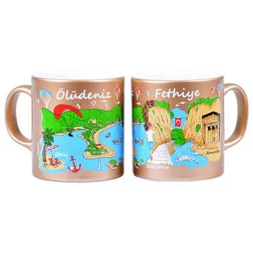 Fethiye Region Themed Customised Serigraphy Printed Ceramic Mug 82x90 mm - 10