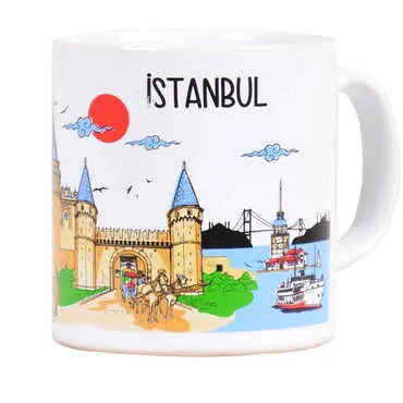 Istanbul Themed Customised Serigraphy Printed Ceramic Mug 82x90 mm - 9