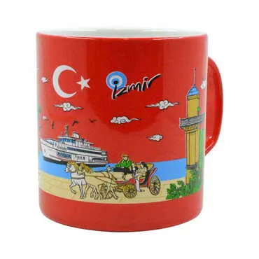 Izmir Themed Customised Serigraphy Printed Ceramic Mug 82x90 mm - 3