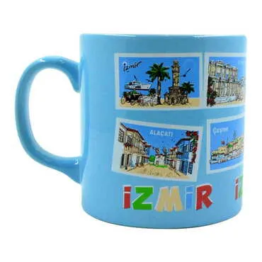 Toptan İzmir Bölgesi Temalı Seramik Renkli Baskılı Kupa 82x90 mm - 7