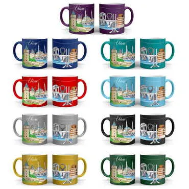 City Themed Customised Serigraphy Printed Ceramic Mug 82x90 mm - 2