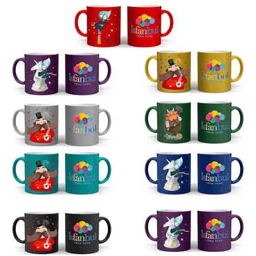 Theme Park Themed Customised Serigraphy Printed Ceramic Mug 82x90 mm - 2