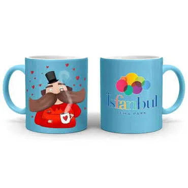 Theme Park Themed Customised Serigraphy Printed Ceramic Mug 82x90 mm - 3