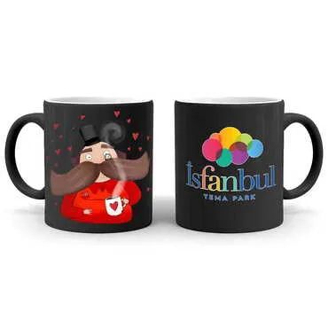 Theme Park Themed Customised Serigraphy Printed Ceramic Mug 82x90 mm - 6