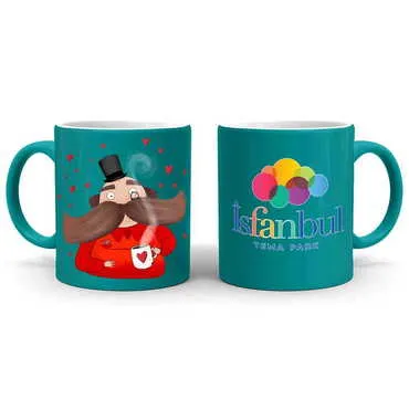Theme Park Themed Customised Serigraphy Printed Ceramic Mug 82x90 mm - 8