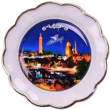 Toptan Antalya Temalı Myros Tabak Magnet 73 mm - 8