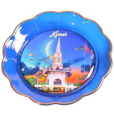 Kemer Themed Epoxy Dome Plate Shaped Souvenir Fridge Magnet 73 mm - 5