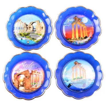 Side Themed Epoxy Dome Plate Shaped Souvenir Fridge Magnet 73 mm - 3