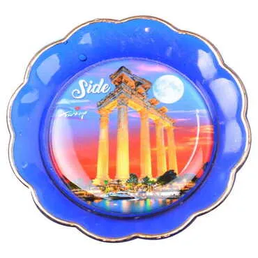 Side Themed Epoxy Dome Plate Shaped Souvenir Fridge Magnet 73 mm - 4