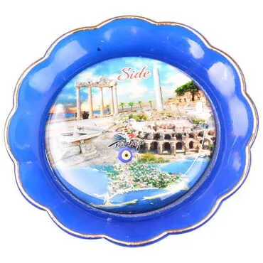 Side Themed Epoxy Dome Plate Shaped Souvenir Fridge Magnet 73 mm - 5