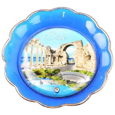 Side Themed Epoxy Dome Plate Shaped Souvenir Fridge Magnet 73 mm - 9