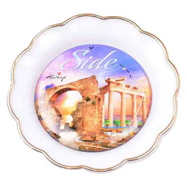 Side Themed Epoxy Dome Plate Shaped Souvenir Fridge Magnet 73 mm - 14