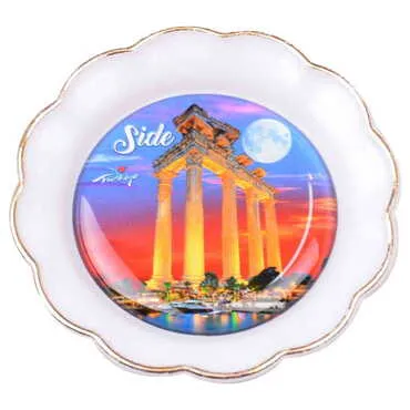 Side Themed Epoxy Dome Plate Shaped Souvenir Fridge Magnet 73 mm - 15