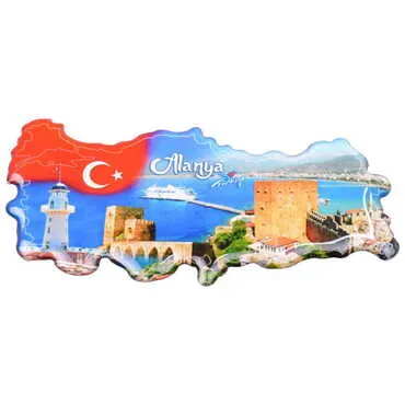 Toptan Alanya Temalı Myros Türkiye Harita Magnet - 6
