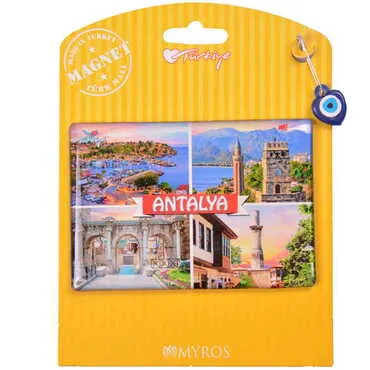Toptan Antalya Temalı Myros Kartonetli Magnet - 12
