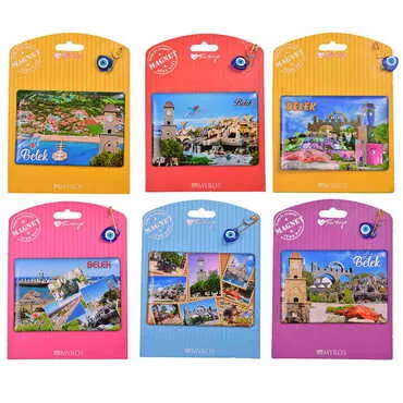 Belek Themed Epoxy Dome Backing Card Souvenir Fridge Magnet - 2