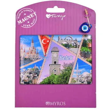 Belek Themed Epoxy Dome Backing Card Souvenir Fridge Magnet - 3