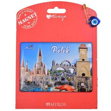 Belek Themed Epoxy Dome Backing Card Souvenir Fridge Magnet - 6