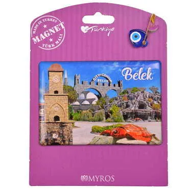 Belek Themed Epoxy Dome Backing Card Souvenir Fridge Magnet - 7