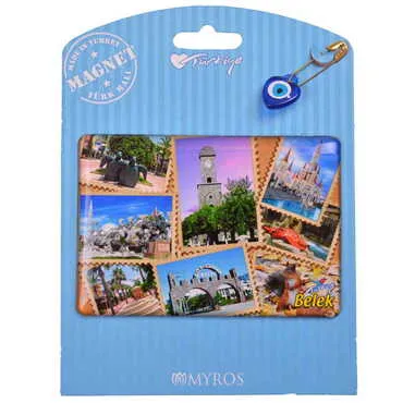 Belek Themed Epoxy Dome Backing Card Souvenir Fridge Magnet - 8
