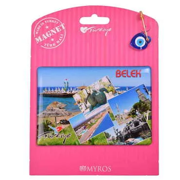 Belek Themed Epoxy Dome Backing Card Souvenir Fridge Magnet - 9