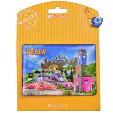 Belek Themed Epoxy Dome Backing Card Souvenir Fridge Magnet - 10
