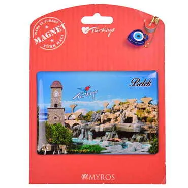 Belek Themed Epoxy Dome Backing Card Souvenir Fridge Magnet - 11