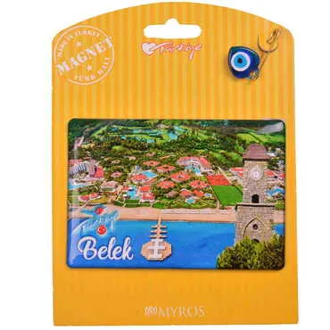 Belek Themed Epoxy Dome Backing Card Souvenir Fridge Magnet - 12