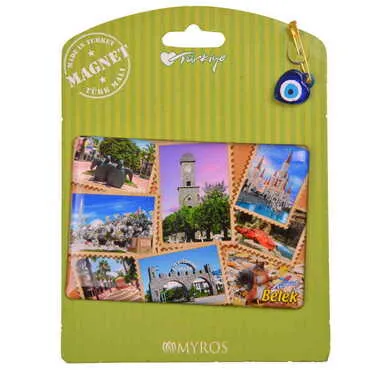 Belek Themed Epoxy Dome Backing Card Souvenir Fridge Magnet - 15