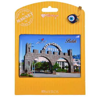 Belek Themed Epoxy Dome Backing Card Souvenir Fridge Magnet - 17