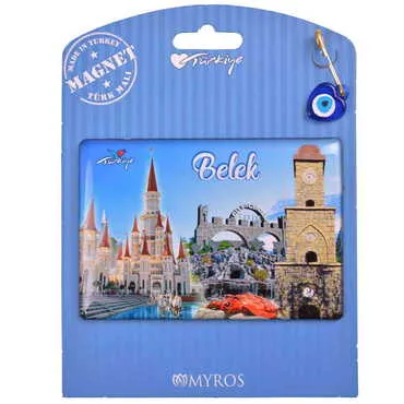 Belek Themed Epoxy Dome Backing Card Souvenir Fridge Magnet - 19