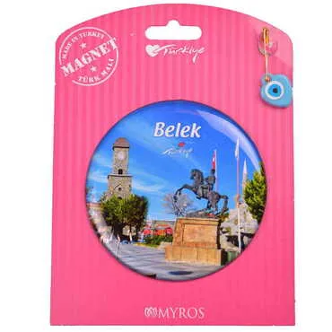 Belek Themed Epoxy Dome Backing Card Souvenir Fridge Magnet - 20