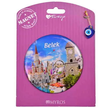 Belek Themed Epoxy Dome Backing Card Souvenir Fridge Magnet - 22