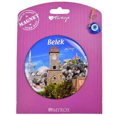 Belek Themed Epoxy Dome Backing Card Souvenir Fridge Magnet - 24